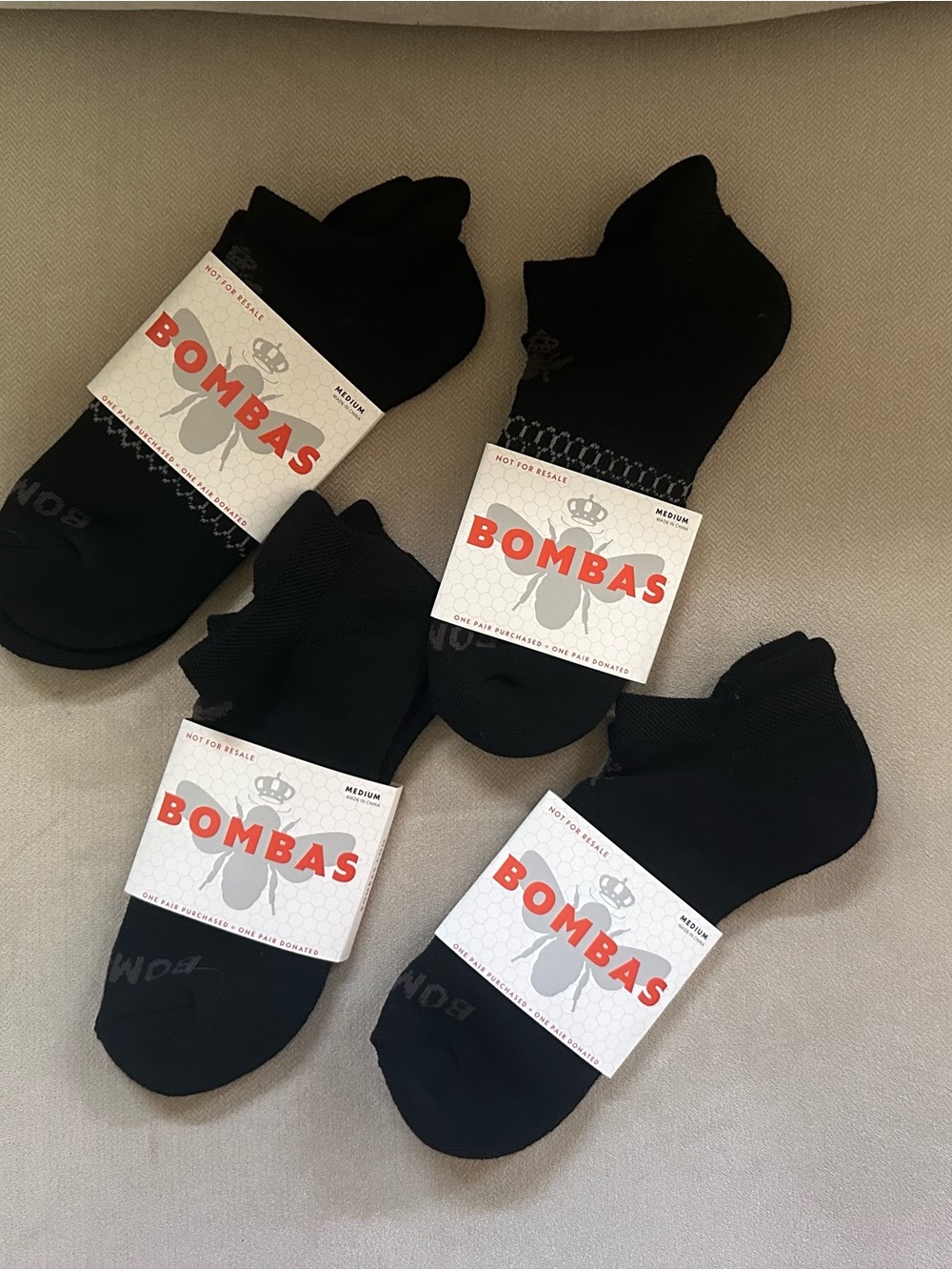 Bombas Women's Ankle Socks - Black (4-Pack)